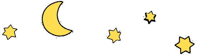 Moon and stars