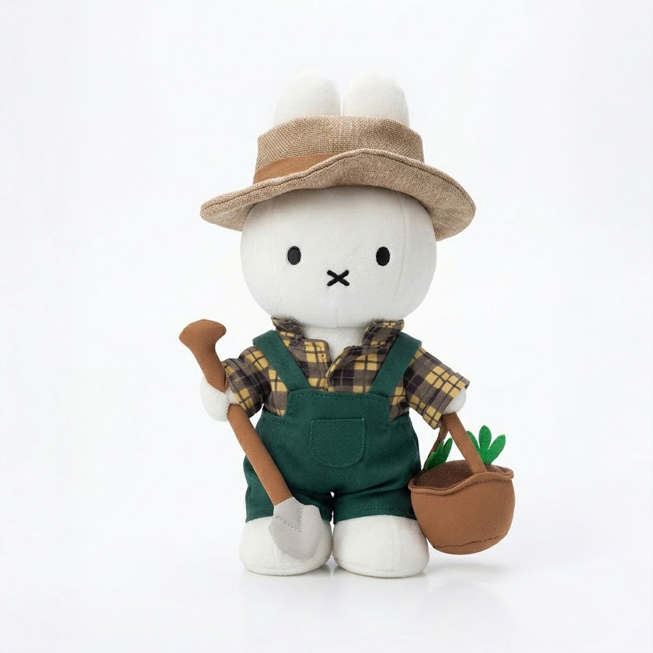 Miffy gardener stuffed animal