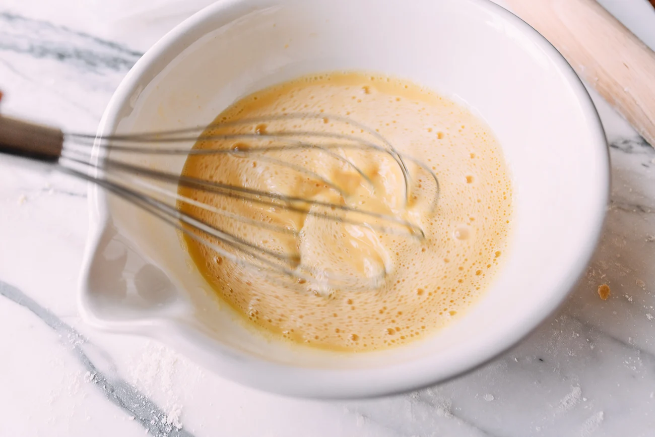 Whisking egg custard filling